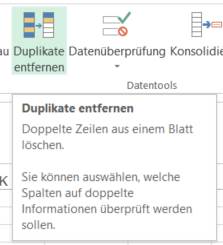 Alternative zum VBA-Makro: Doppelte Zeilen löschen