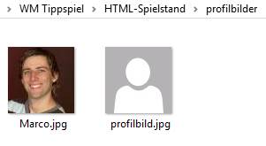 Bilder für die Mitspieler speichern