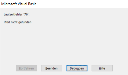 Laufzeitfehler 76