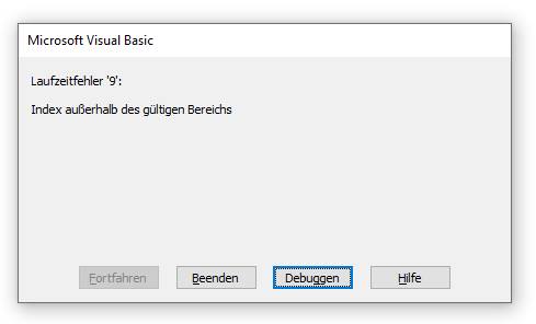 Laufzeitfehler 9