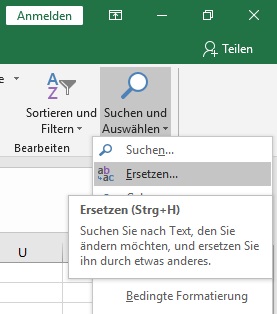 Suchen und Ersetzen